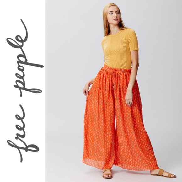 NWOT!! Free People Dream Time Orange Lounge pant - Picture 2 of 7